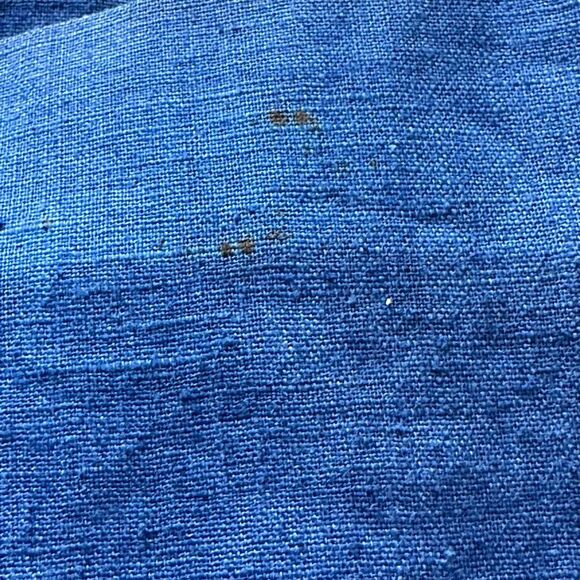 Vintage Button Front Midi Dress Size 10 Blue Statement Button Short Sleeve - Picture 9 of 9